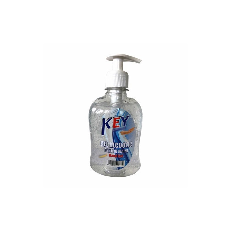 Gel, KEY, pentru Curatarea Mainilor, pe baza de Alcool, cu Pompita, 250ml