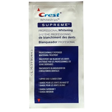 Envelope, Teeth Whitening Strips, Crest, 3D White, Supreme Professional, 14% Concentration, 1 Day