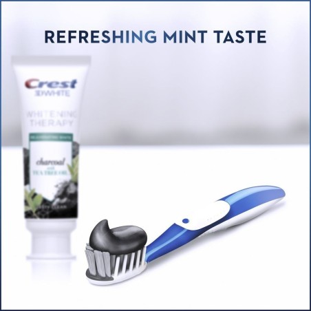 Pasta de Dinti, Crest, 3D Whitening Therapy, cu Carbune Activ si Ulei Arbore de Ceai, 116gr
