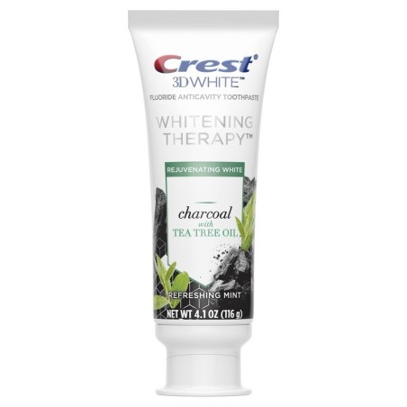 Pasta de Dinti, Crest, 3D Whitening Therapy, cu Carbune Activ si Ulei Arbore de Ceai, 116gr