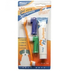 Set Igiena Orala Animale, Yingte, pentru Catei, Pisici, 3x Periute Dinti, Pasta de Dinti 75gr