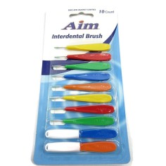 Set of 10 Interdental Brushes, AIM, Effective Cleaning Between Teeth, Dental Braces, Various Colors and Sizes 2