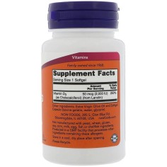 Vitamina D3, NOW Foods, Absorbtie Rapida, Intareste Sistemul Imunitar si Osos, 125mcg / 2.000 IU / portie, 240 capsule 2
