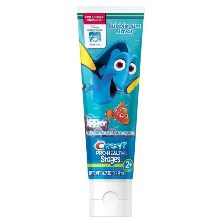Pasta de Dinti Copii 2+ Ani, Crest, Pro-Health Stages, Finding Dory, Aroma Bubblegum, Impotriva Cariilor, 119gr
