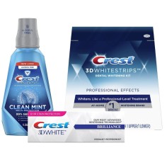 Set 20x Benzi Albirea Dintilor, Crest 3D White, Professional Effects, 1x Pasta de Dinti, 110gr, 1x Apa de Gura, 1000ml
