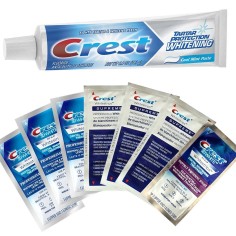 Set 7x Benzi Albirea Dintilor si Pasta de Dinti, Crest 3D White, Tartar Protection Whitening, Rezultate Profesionale in 7 Zile