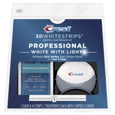 Box 7x Envelopes, Teeth Whitening Strips, Crest, 3D White, Light, with UV lamp, 7 days
