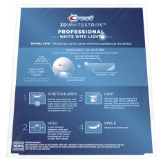 Box 7x Envelopes, Teeth Whitening Strips, Crest, 3D White, Light, with UV lamp, 7 days 2