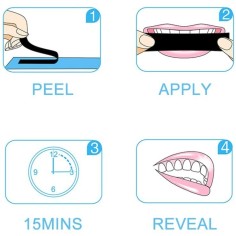 Cutie 14x Plicuri, Benzi Albirea Dintilor, Glory Smile din Carbune Activ, fara peroxid 2