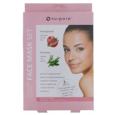Set 2x Masti de fata, Nu-Pore, cu Colagen, Rodie si Rozmarin, 25gr