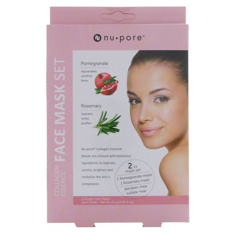 Set 2x Masti de fata, Nu-Pore, cu Colagen, Rodie si Rozmarin, 25gr