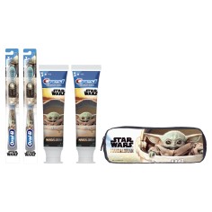 Set Igiena Dentara, Crest, Oral-B, Star Wars, Mandalorian, 2x Periute, 2x Paste 119gr, 1x Borseta, Aroma Capsuni