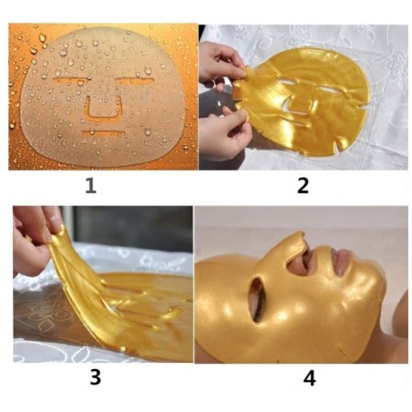 Masca Colagen, Gold Mask, pentru Fata, impotriva Ridurilor, Cearcanelor, 1 buc/set