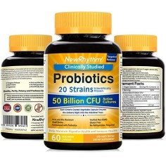 Probiotice, NewRhythm, 50 Miliarde / portie, 20 de Tulpini Biodisponibile, 60 capsule 2
