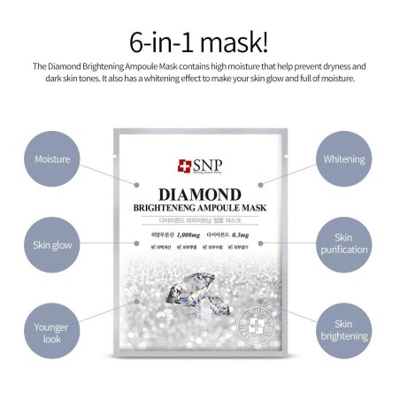 Masca Ingrijire Fata, SNP, Diamond, Efect Hidratare Intensiva si Iluminator, 27ml