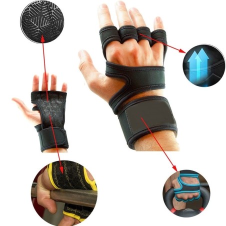 Manusi Fitness, Handz, Decupate, Aderenta Puternica, Material Neopren, Pereche 2 buc