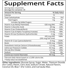 Supliment Alimentar, SugarBearHair, cu Biotina, Vitamina D, Vitamina B-12, Acid Folic, Vitamin A, Cresterea Parului, 60cps 2