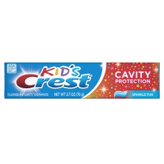 Pasta de Dinti Copii, Crest, Sparkle Fun, Aroma Bubble Gum, Culoare Albastra, 76.5gr