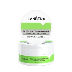 Pudra Albirea Dintilor, Lanbena, Ingrediente Naturale, Aroma Citrice si Menta, 55gr