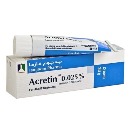 Crema Acretin, Jamjoom Pharma, Anti-Acnee, Anti-pete, Cicatrici, 0.025% Tretinoin, 30gr