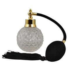 Sticla Parfum, cu Pulverizator Infiletabil si Capac, Capacitate 90ml, Model Vintage, Negru