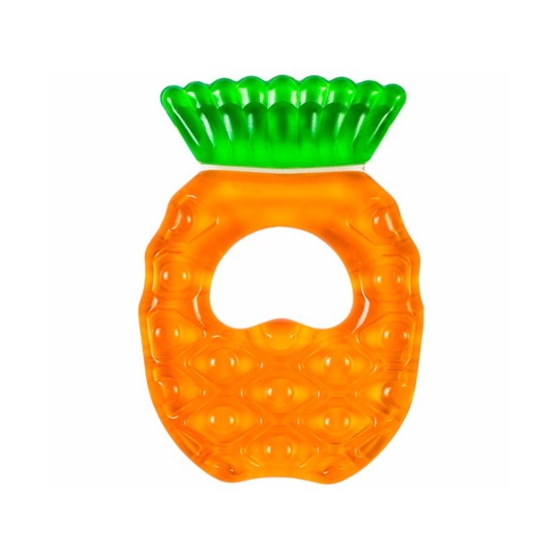 Inel Gingival Bebelusi, pentru Dentitie si Dureri Gingivale, cu Apa Sterila, Non-Toxic, fara BPA, model Ananas