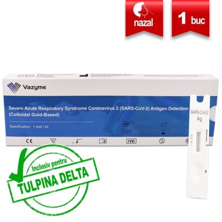 Test Rapid COVID-19, Vazyme, Antigen, Recoltare Nazo-Faringiana, Rezultat in 10 min, Pentru Uz Profesional