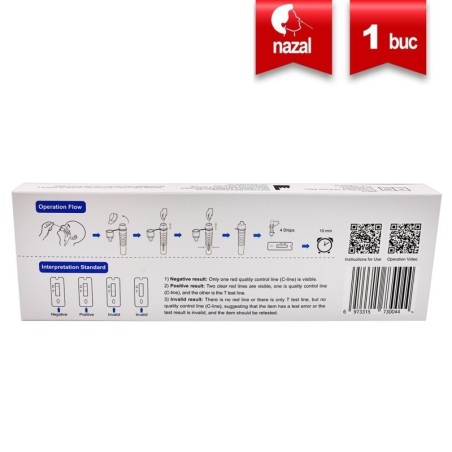 Test Rapid COVID-19, Vazyme, Antigen, Recoltare Nazo-Faringiana, Rezultat in 10 min, Pentru Uz Profesional