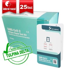 Set 25x Teste Rapide COVID-19, LEPU Medical, Antigen, Recoltare Nazo-Faringiana, Rezultat in 15 min, Pentru Uz Profesional