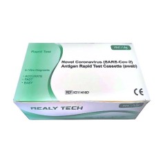 Set 25x Teste Rapide COVID-19, Realy Tech, Antigen, Recoltare Nazo-Faringiana, Rezultat in 10 min, Pentru Uz Profesional
