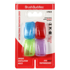 Set 4x Capace Periuta Dinti, Brush Buddies, Toothbrush Covers, Protectie Antimicrobiana, Multicolor