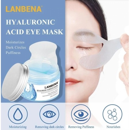 Set Masti pentru Ochi, LANBENA, cu Acid Hialuronic, Efect Hidratant, Anti-Cearcane, Fermitate, 90gr