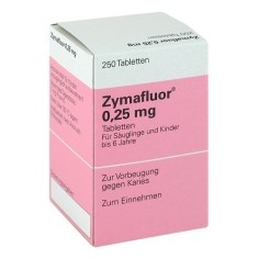 Supliment, Meda, Zymafluor, Fluor si Vitamina D, 0.25mg, 250 tablete
