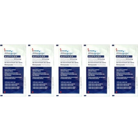 Set 5x Plicuri, Benzi Albirea Dintilor, Crest Whitestrips Supreme Professional, 14% Concentratie
