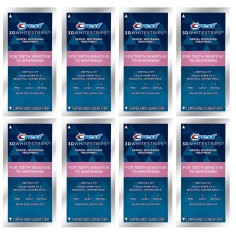 Set of 8x Teeth Whitening Strips, Crest, 3D White, Brilliance Gentle, Whitening Level 7, 16 days