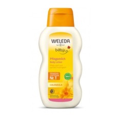 Lotiune de Corp pentru Copii, Weleda Baby, cu Galbenele, Efect Hidratant pentru Fata si Corp, Calmeaza Iritatiile, 200ml