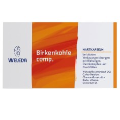 Carbune Activ, Weleda, Birkenkohle, Tratament Tulburari Digestive din Mesteacan si Musetel, 20 tablete