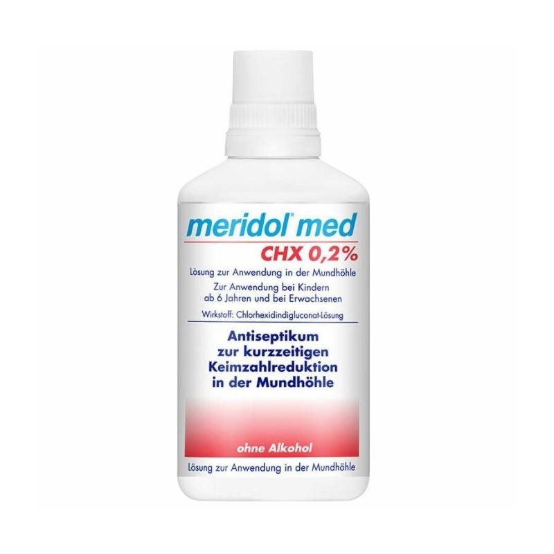 Apa de Gura, Gaba, Meridol CHX, Fara Alcool, Efect Anti-Bacterian, Tratarea Afectiunilor Gingivale, Clorhexidina 0.2%, 300ml
