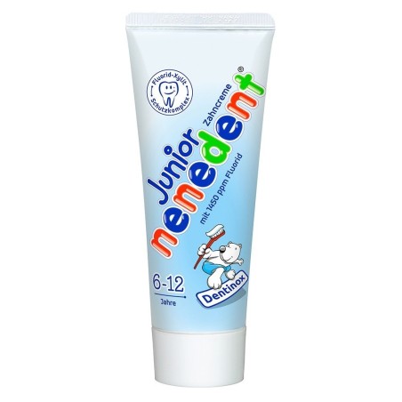 Pasta de Dinti pentru Copii, Dentinox, Nenedent, Junior, cu Fluor, Fara Zahar, Impotriva Cariilor, 6-12 ani, 75ml