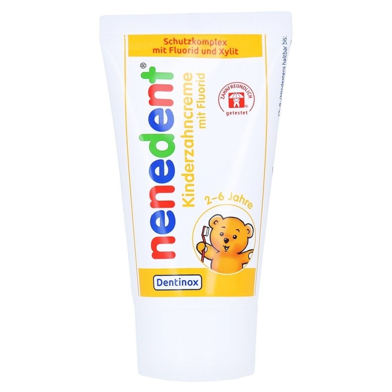 Pasta de Dinti pentru Copii, Dentinox, Nenedent, Junior, cu Fluor, Fara Zahar, Impotriva Cariilor, 2-6 Ani, 50ml