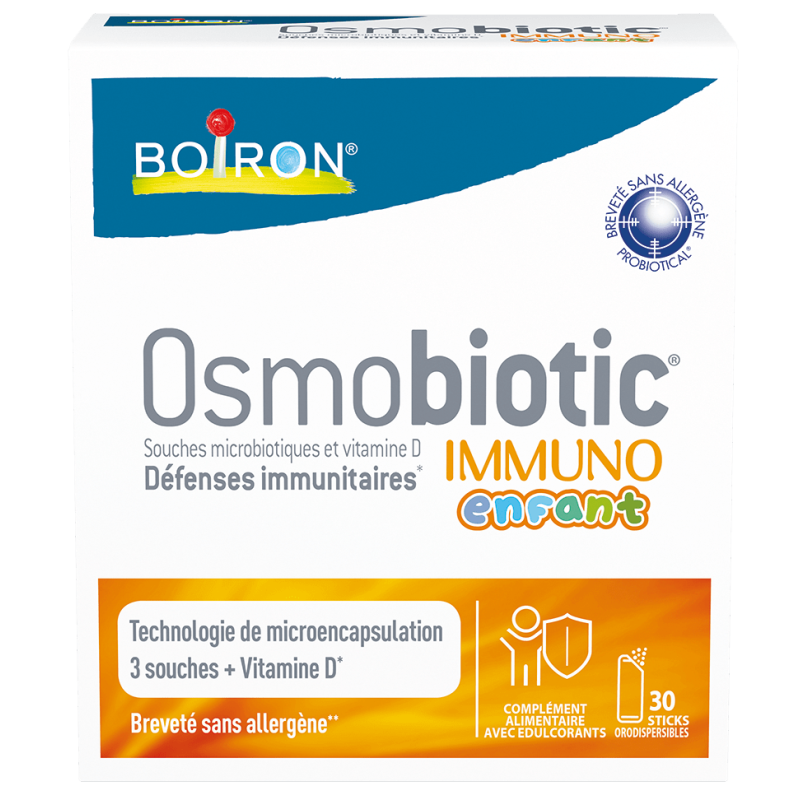 Supliment Alimentar pentru Copii, Boiron, Osmobiotic, Immuno, cu Tulpini Microbiotice si Vitamina D, 30 plicuri