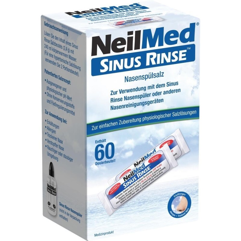 Solutie Salina, Neilmed, Sinus Rinse, Ingrediente Naturale, pentru Irigator Nazal, 60 plicuri x 2.4gr