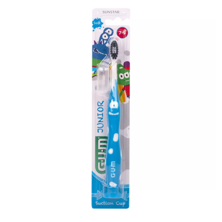 Periuta de Dinti pentru Copii, Gum, Junior, 7-9 ani, Maner Ergonomic, Culoare Albastra