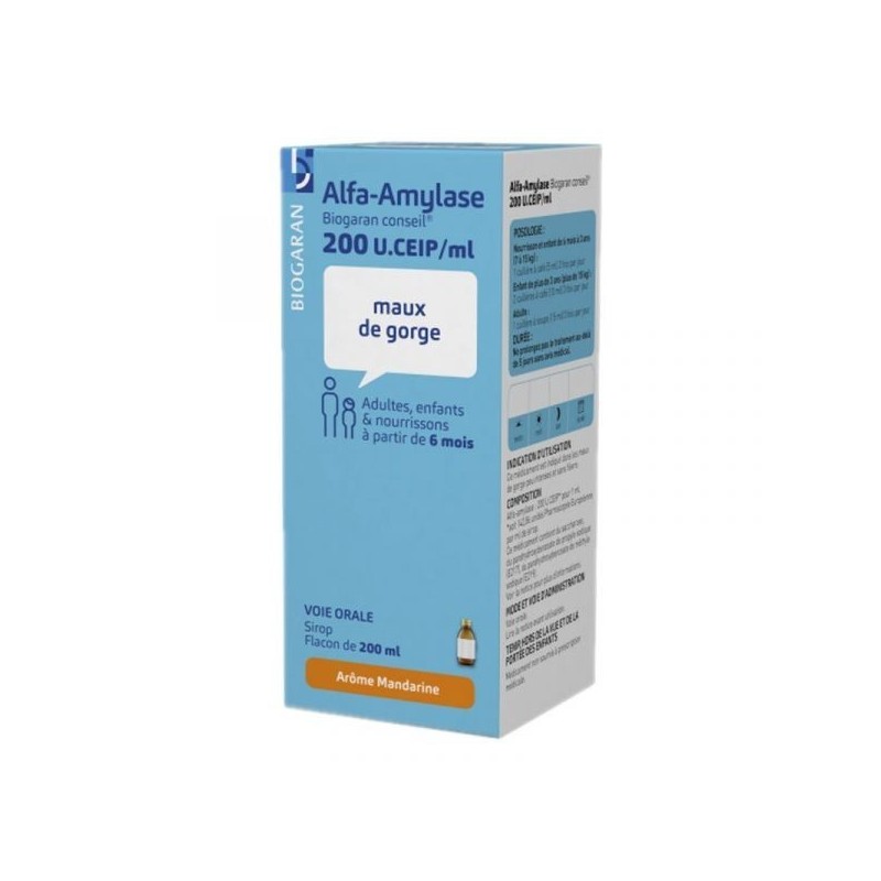 Sirop, BIogaran, Alfa-Amilaza, Tratament impotriva Edemului si Inflamatiei, 200ml