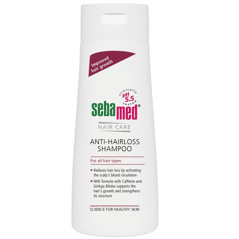Sampon Dermatologic, Sebamed, Hair Impotriva Caderii Parului, Hipoalergenic, cu Cofeina si Ginko Biloba, 200ml