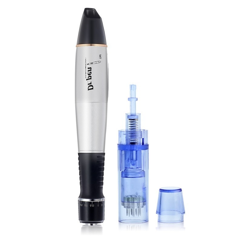 Creion Micro-Ace, Dermapen, Dr. Pen, A1C, pentru Electroporare, cu Fir, 2x Rezerve 12 ace, Adancime 0.25 - 3.00 mm, 5 viteze