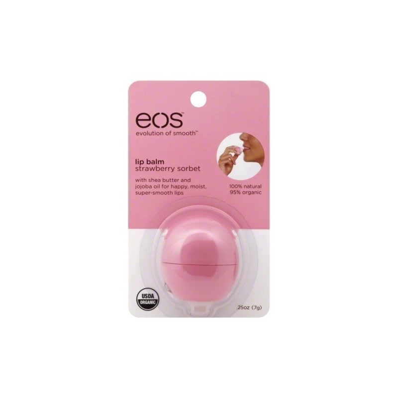 Balsam de Buze, EOS, Strawberry Sorbet, Efect Reparator si Hidratant, SPF15, Aroma Capsuni, 7gr