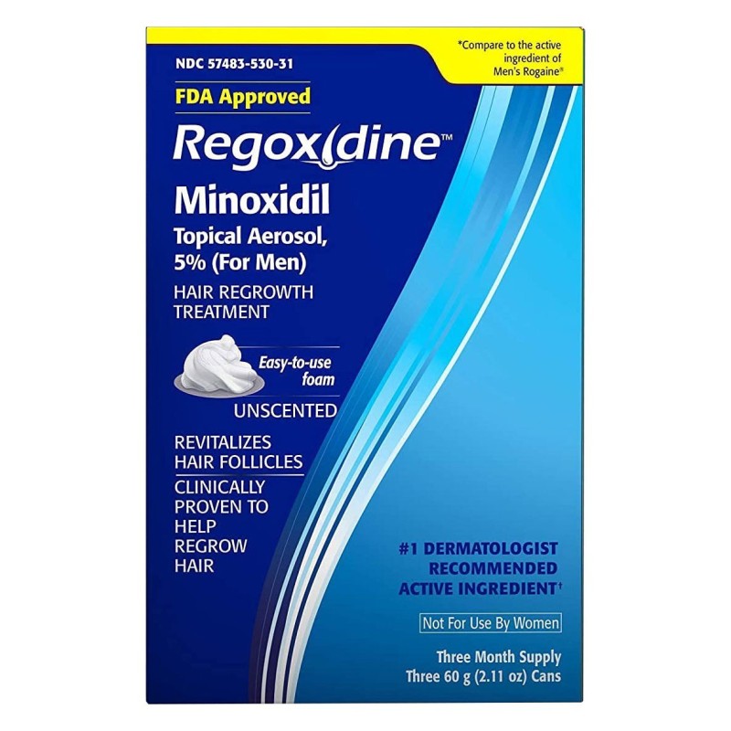Spuma pentru Cresterea Parului, Regoxidine, Minoxidil 5%, Tratament pentru Trei Luni, 3x 60ml