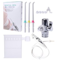 Dus Bucal, Dental Spa, Conectare la Robinet, 6x Varfuri Incluse, Sistem Adeziv prindere Perete, Fara Curent, Portabil