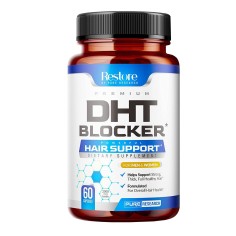 Supliment Alimentar, Restore, DHT Blocker, Opreste Caderea Parului si Stimuleaza Cresterea, cu Biotina, 60 capsule